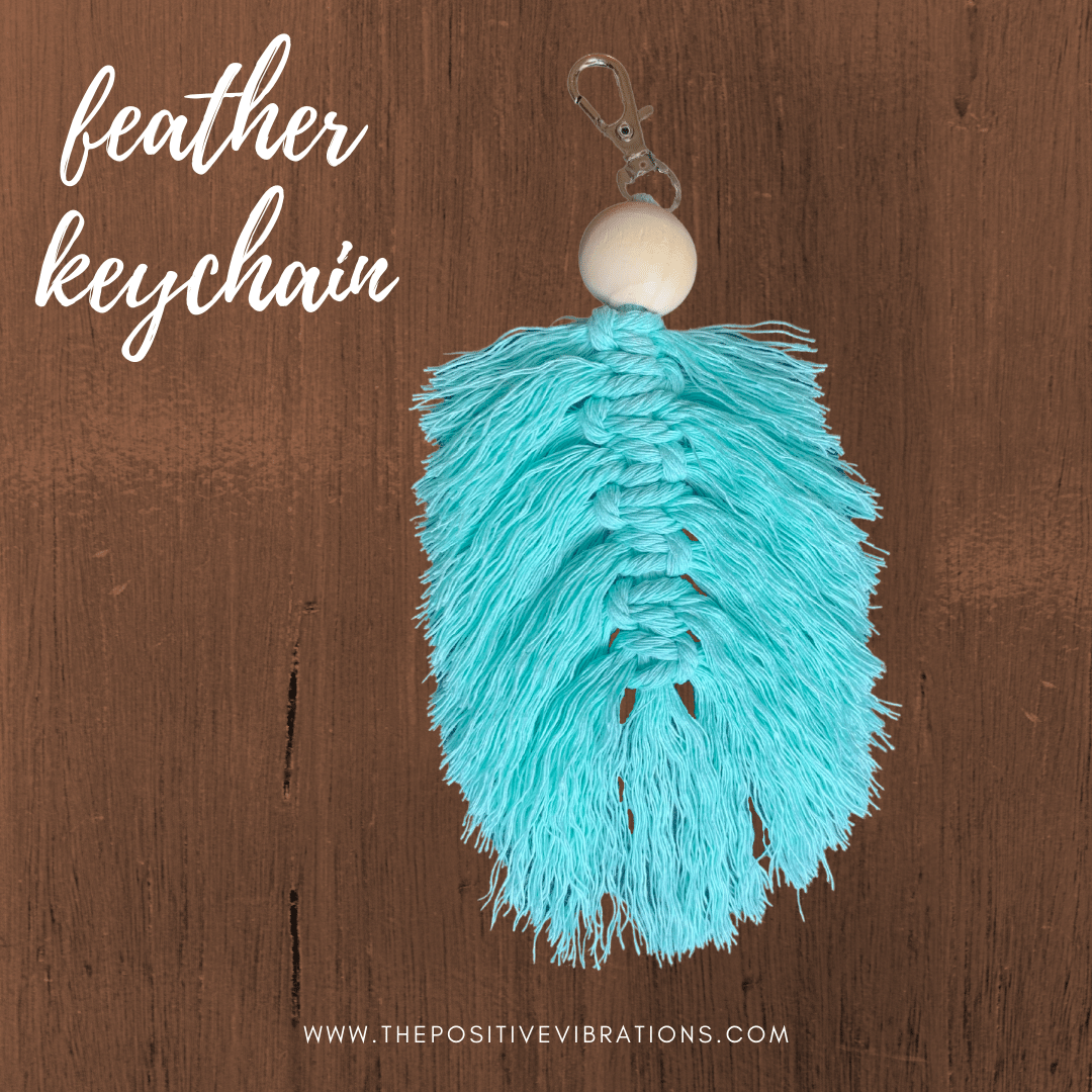 Light Blue Feather Keychain