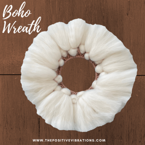 Macrame Wool Wreath (antique rose cord)