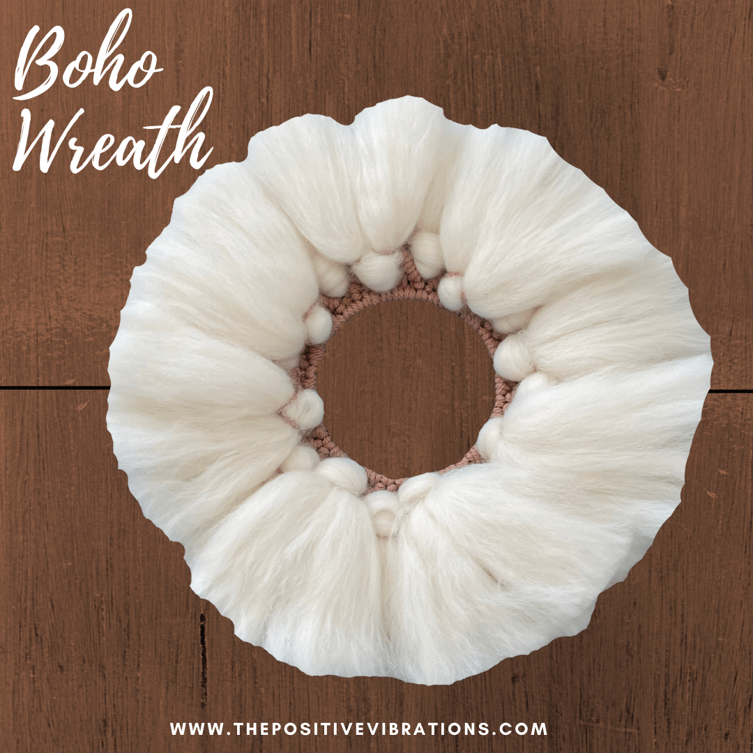 Macrame Wool Wreath (antique rose cord)